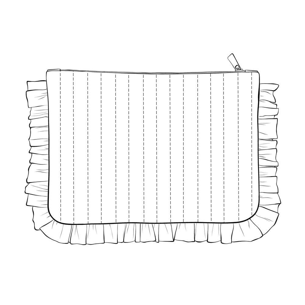 patron couture pochette matelassée et froufrous