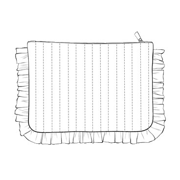 patron couture pochette matelassée et froufrous